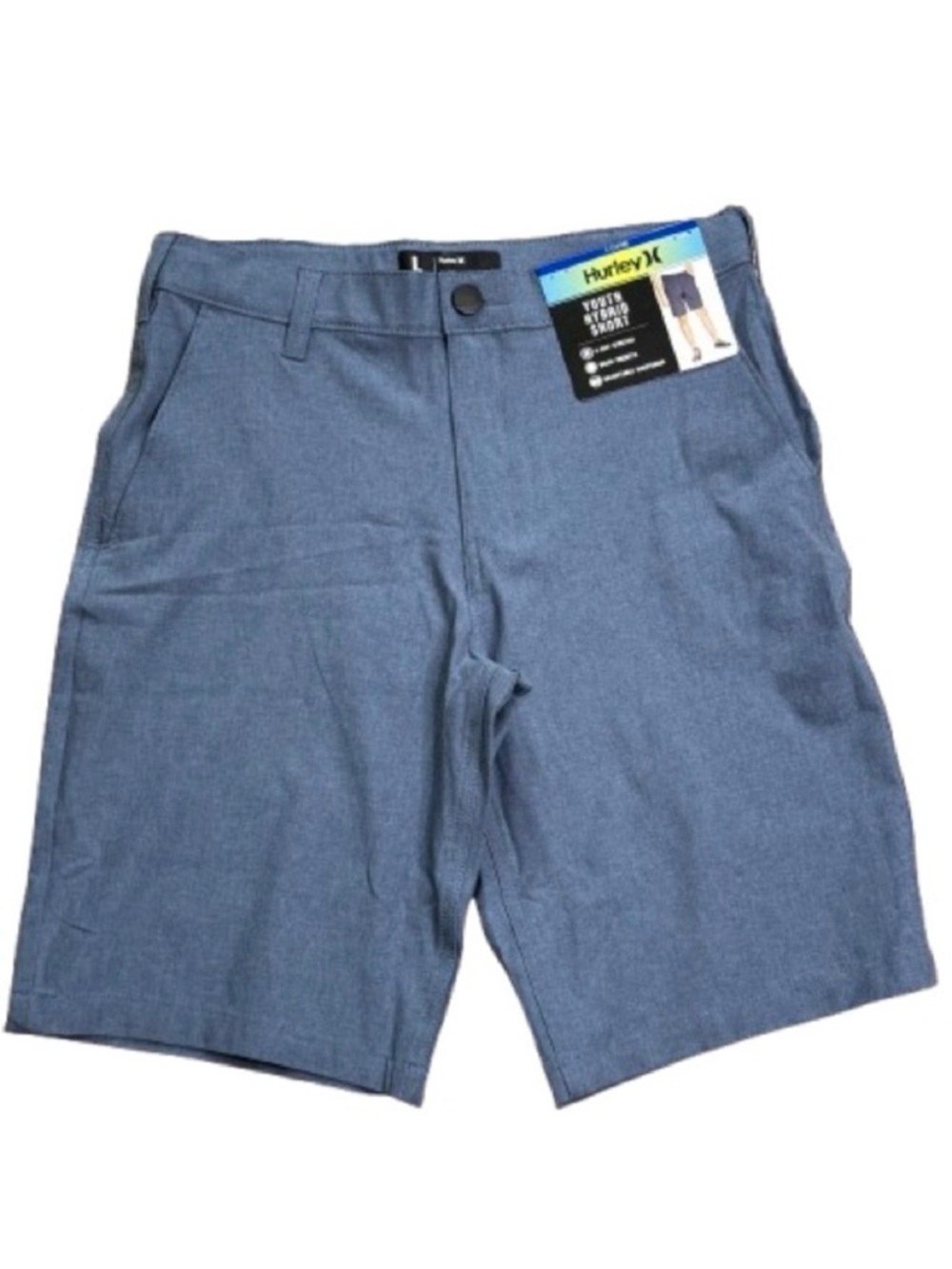 Hurley Hybrid 4-Way Stretch Adjustable Tech Shorts size Blue boys Large 14 16